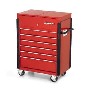 KRSC343PBO — 32" Six-Drawer Compact Split Lid Cart (Red)