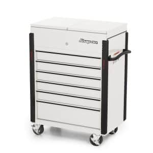 KRSC343PDC — 32" Six-Drawer Compact Split Lid Cart (White w/Black Trim)