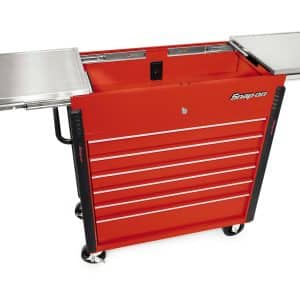 KRSC430APBO1 — 40" Sliding Lid Eight-Drawer Stainless Lid Shop Cart (Red)
