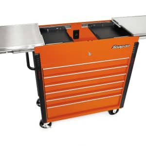 KRSC430APJK1 — 40" Sliding Lid Eight-Drawer Stainless Lid Shop Cart (Electric Orange)
