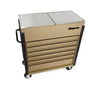KRSC430APZS1 — 40" Sliding Lid Eight-Drawer Stainless Lid Shop Cart (Combat Tan w/Black Trim)
