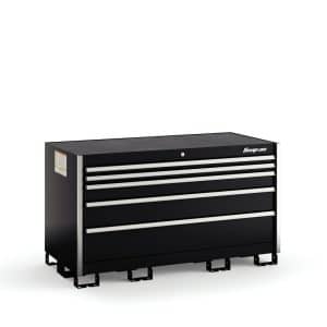KSDB051AAPB — Five-Drawer Double-Wide Bench (Gloss Black w/Brushed Trim)