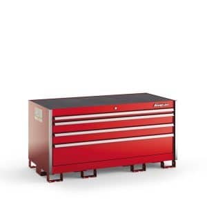 KSDD041AAPBN — Four-Drawer Double-Wide Desk (Red w/Brushed Trim)