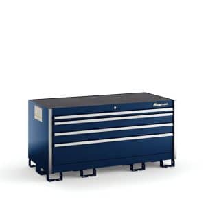 KSDD041AAPCN — Four-Drawer Double-Wide Desk (Royal Blue w/Brushed Trim)