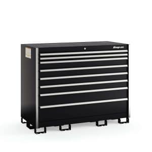 KSDS081AAPB — Eight-Drawer Double-Wide Standing Counter (Gloss Black w/Brushed Trim)