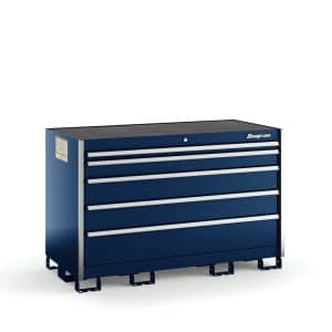 KSDT051AAPCN — Five-Drawer Double-Wide Tall Bench (Royal Blue w/Brushed Trim)