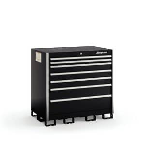 KSEC071AAPB — Seven-Drawer Extra-Wide Counter (Gloss Black w/Brushed Trim)