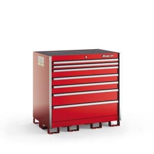 KSEC071AAPBN — Seven-Drawer Extra-Wide Counter (Red w/Brushed Trim)