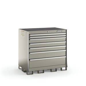 KSEC071AAZBB — Seven-Drawer Extra-Wide Counter (Arctic Silver with Brushed Trim)