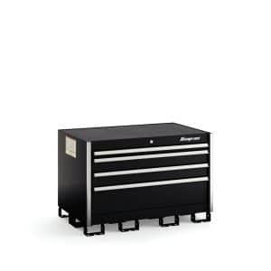 KSED041AAPB — Four-Drawer Extra-Wide Desk (Gloss Black w/Brushed Trim)
