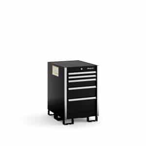 KSNB051AAPB — Five-Drawer Narrow Bench (Gloss Black w/Brushed Trim)