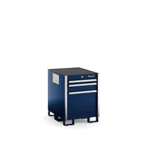 KSND032AAPCN — Three-Drawer Narrow Desk (Royal Blue w/Brushed Trim)
