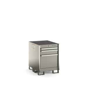 KSND032AAZBB — Three-Drawer Narrow Desk (Arctic Silver w/Brushed Trim)