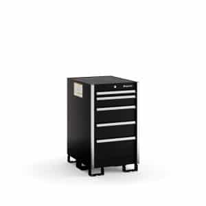 KSNT051AAPB — Five-Drawer Narrow Tall Bench (Gloss Black w/Brushed Trim)