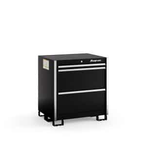 KSPT031AAPB — Three-Drawer Standard Plus Tall Bench (Gloss Black w/Brushed Trim)