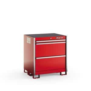 KSPT031AAPBN — Three-Drawer Standard Plus Tall Bench (Red w/Brushed Trim)