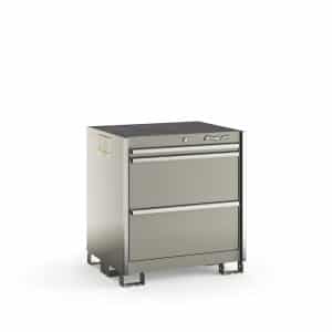 KSPT031AAZBB — Three-Drawer Standard Plus Tall Bench (Arctic Silver w/Brushed Trim)