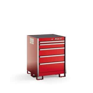 KSST051AAPBN — Five-Drawer Standard Tall Bench (Red with Brushed Trim)