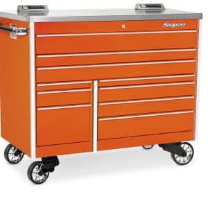 KTL1022APJK4 — 54" 10-Drawer Double-Bank Masters Series Stainless Steel PowerTop™ Roll Cab (Electric Orange)