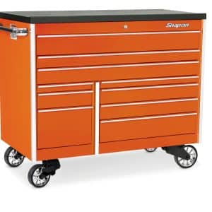 KTL1022APJK7 — 54" 10-Drawer Double-Bank Masters Series Bed Liner Top Roll Cab (Electric Orange)
