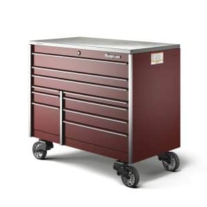 KTL1022APM4 — 54" 10-Drawer Double-Bank Masters Series Stainless Steel PowerTop™ Roll Cab (Deep Cranberry)