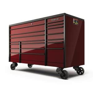 KTL1023ABCR7 — 72" 18-Drawer Triple-Bank Masters Series Bed Liner Top Roll Cab (Cranberry with Black Trim and Blackout Details)