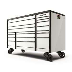 KTL1023ABDC7 — 72" 18-Drawer Triple-Bank Masters Series Bed Liner Top Roll Cab (White with Black Trim and Blackout Details)