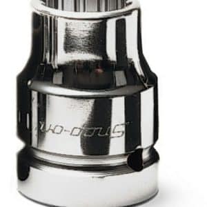 LES383B — 1" Drive SAE #38, 1-3/16" Hex, Shallow Spline Socket (chrome)
