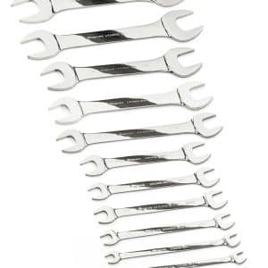 LTA812 — 12 pc SAE 15° Offset Low Torque Slimline Open-End Wrench Set (3/8–1-7/8")