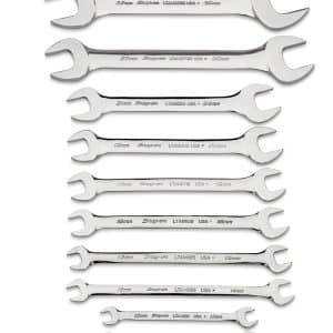 LTAM811 — 11 pc Metric 15° Offset Low Torque Slimline Open-End Wrench Set (6-36 mm)
