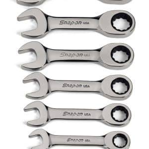 OXKR707 — 7 pc 12-Point SAE Flank Drive® 0° Offset Short Ratcheting Combination Wrench Set (3/8–3/4")
