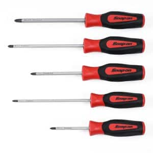 SGDDP50BR — 5 pc PHILLIPS® Instinct® Diamond Tip Soft Grip Screwdriver Set (Red)