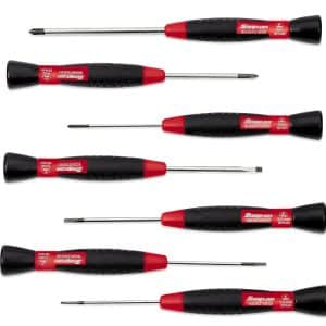 SGDE70ESD — 7 pc PHILLIPS®/Flat Tip Electronic Miniature Screwdriver Set (Red)
