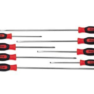 SGDXL80BR — 8 pc Instinct® Soft Grip Extra-Long Combination Cabinet Screwdriver Set (Red)