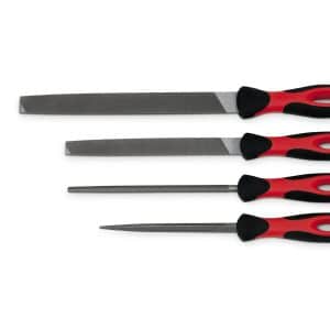 SGFMX104 — 4 pc Soft Grip Handle Mixed File Set (Red)