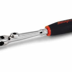THRLX72 — 1/4" Drive Dual 80® Technology Long Handle Quick-Release Locking Flex-Head Ratchet (Black/Red)