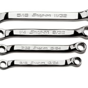 XID604KA — 4 pc 12-Point SAE Flank Drive® Midget 10° Offset Box Wrench Set (3/16–11/32")