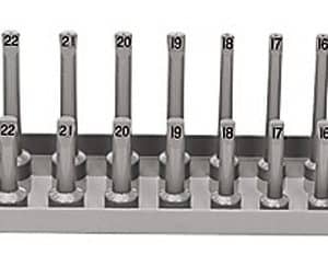 YA12MET — 1/2" Drive Metric 2-Row Socket Holder with Posts (Gray)