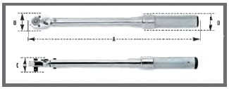 3/8 Dr 10-100 Ft Lbs / 16.9-132.2 Nm CDI Adjustable Torque Wrench -  1002MFRMH