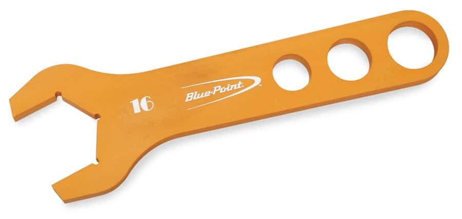ANWR16.jpg ANWR16A — #16 1-1/2" Aluminum Open-End AN Wrench (Blue-Point®) (Brass)
