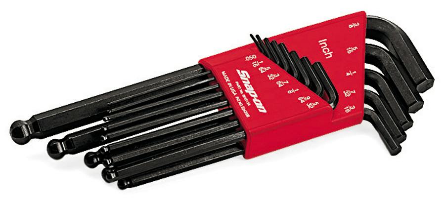 BHS13A Snap-on 13 pc SAE L-Shaped Ball Hex Wrench Set (.050"–3/8") – BHS13A