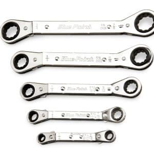 RBYA605 — 5 pc 12-Point SAE 25° Offset Ratcheting Box Wrench Set (Blue-Point®)