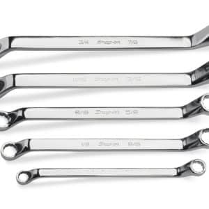 XO605 — 5 pc 12-Point SAE Flank Drive® 60° Deep Offset Box Wrench Set (3/8-7/16, 1/2-9/16, 9/16-5/8, 11/16-13/16 and 3/4-7/8")
